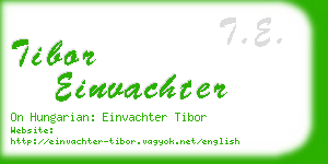 tibor einvachter business card